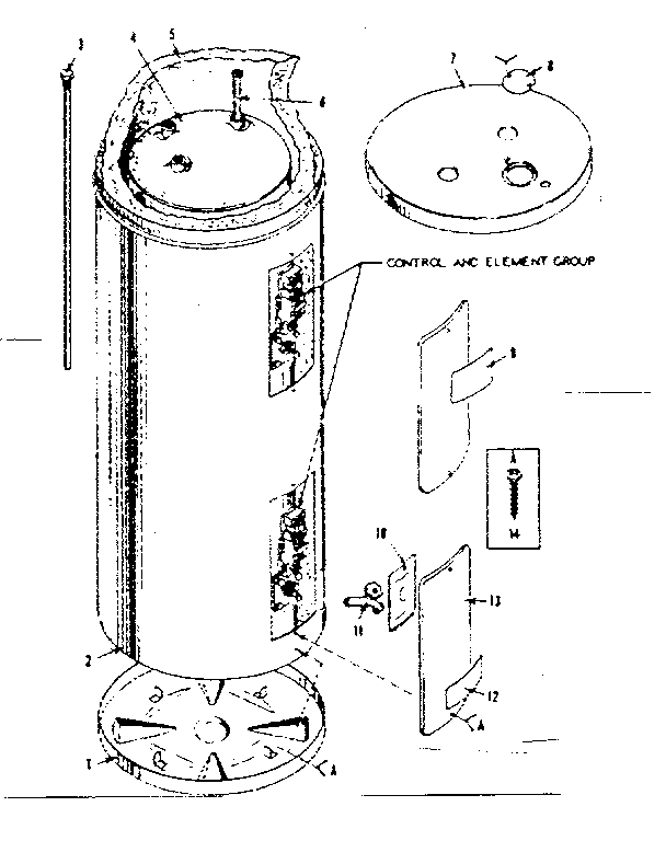 Non-functional Replacement Parts Diagram and Parts List for 15332440  Kenmore Water Heater