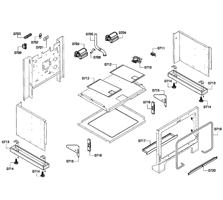 Cabinet Diagram and Parts List for PRD304EG 07 Thermador Range