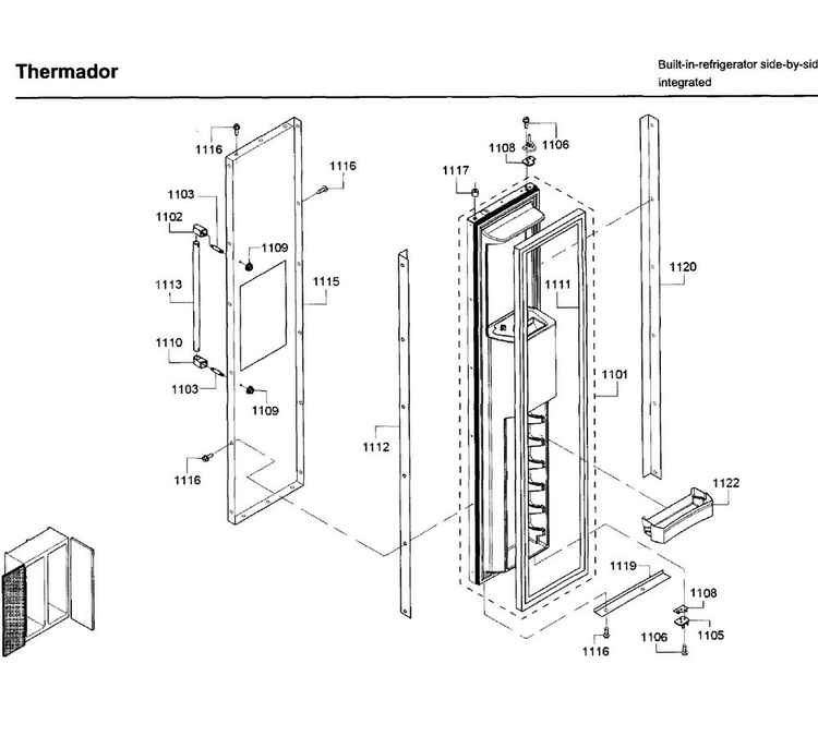 Door Asy 2 Diagram and Parts List for T42BD820NS 00 Thermador Refrigerator