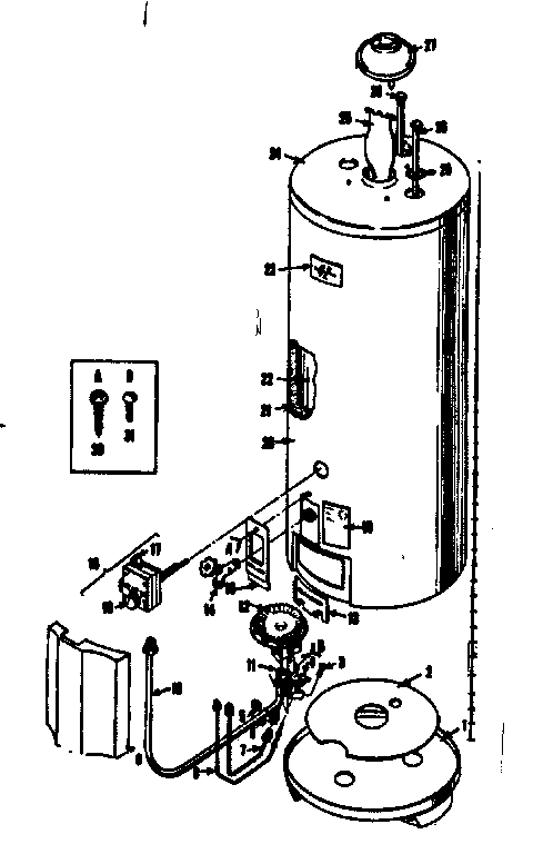 Replacement Parts Diagram and Parts List for 15333441  Kenmore Water Heater