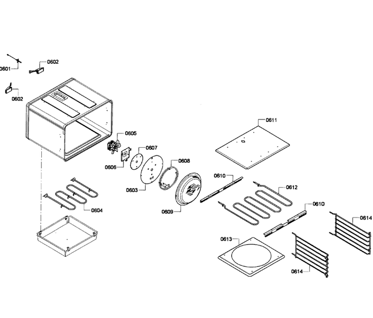 Oven Cell Diagram and Parts List for PRD304EG 11 Thermador Range