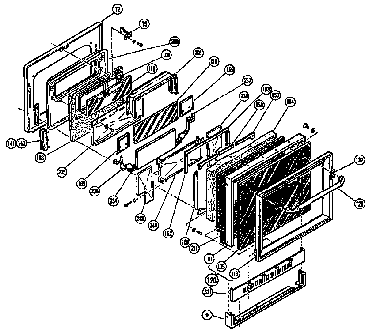 "b" Door Diagram and Parts List for ESC-30  Thermador Range