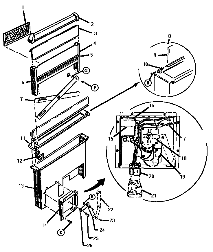 Snorkel Assembly, Rear View Diagram and Parts List for ESC30CVB-01  Thermador Range