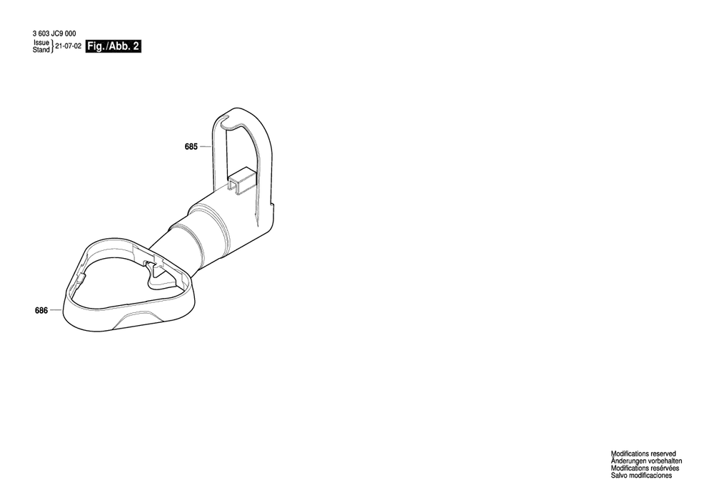 Diagram 2 Diagram and Parts List for 3603JC9002  Bosch Sander Grinder