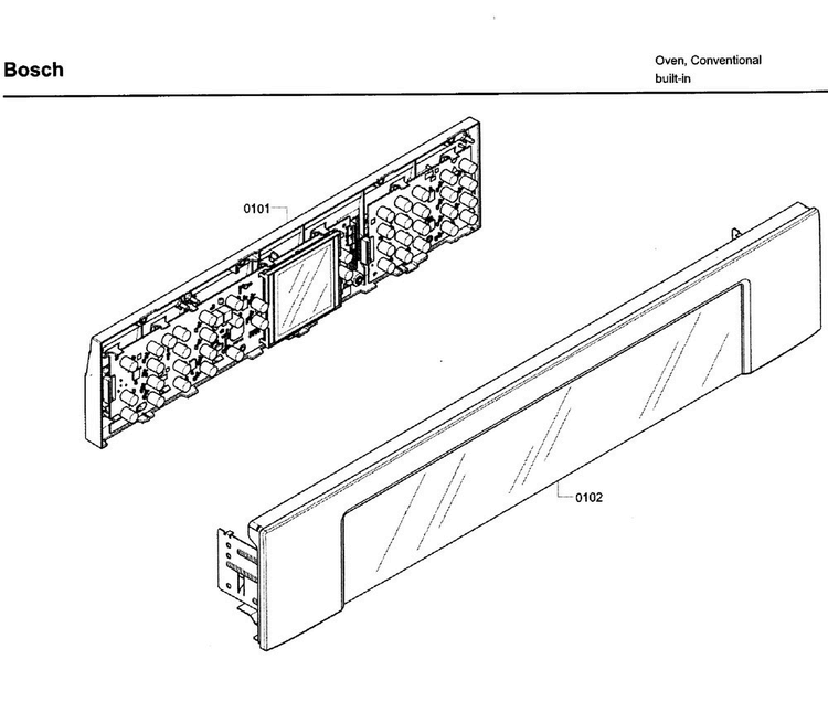 Control Panel Diagram and Parts List for HBL8650UC 11 Bosch Wall Oven