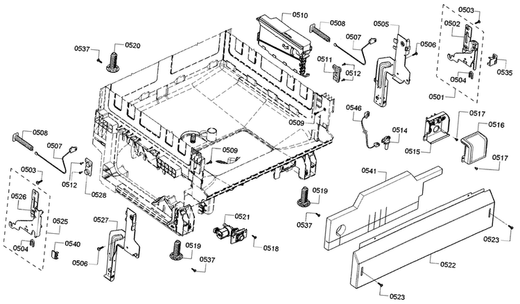 Base Diagram and Parts List for SHX4ATF5UC 12 Bosch Dishwasher