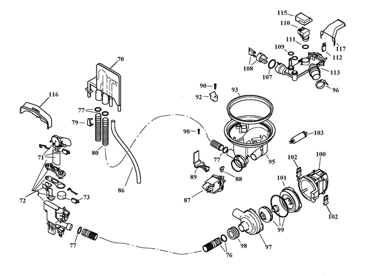 Valve Assy Diagram and Parts List for SHU5302UC 12 Bosch Dishwasher