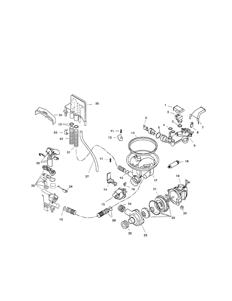 Component Assemblies Diagram and Parts List for SHU5315UC 06 Bosch Dishwasher