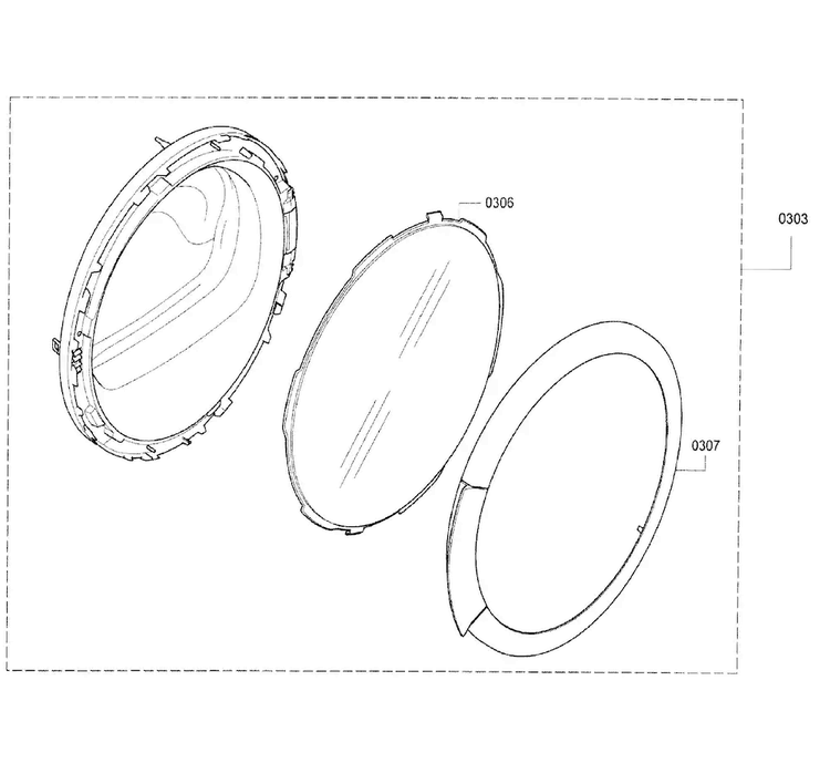 Door Diagram and Parts List for WTB86200UC 07 Bosch Dryer