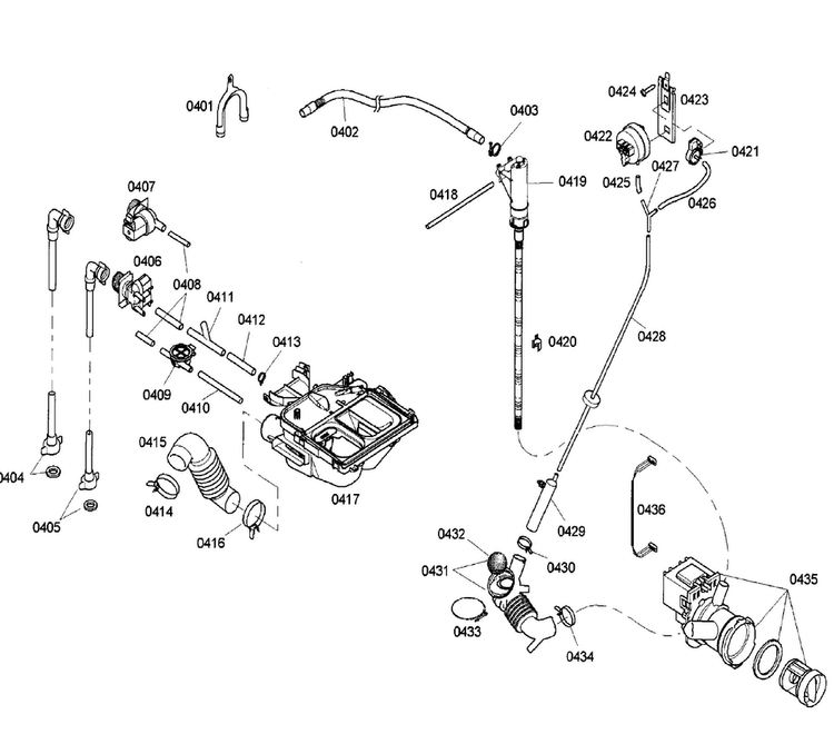 Pump Diagram and Parts List for WFMC6401UC 04 Bosch Washer