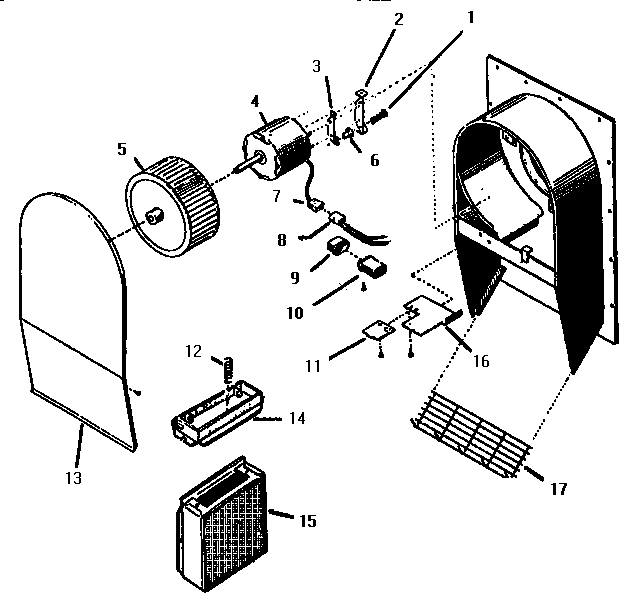 Blower Diagram and Parts List for SGT3002  Thermador Cooktop