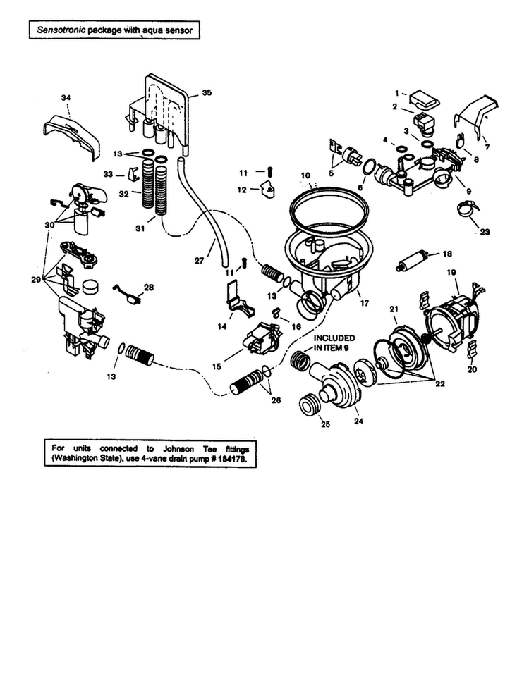 Heater/drain Pump Diagram and Parts List for SHU66E05UC 14 Bosch Dishwasher