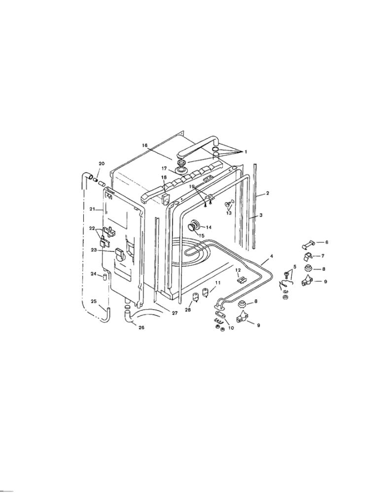 Inner Liner Diagram and Parts List for SMU7052US 02 Bosch Dishwasher