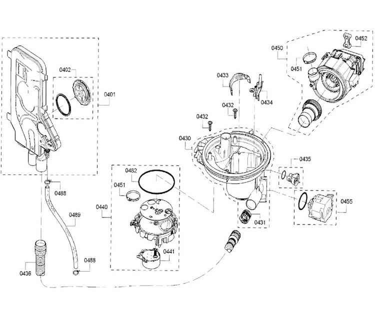 Pump Diagram and Parts List for SHXN8U55UC 07 Bosch Dishwasher