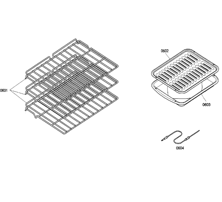 Rack Diagram and Parts List for HBN5460UC 02 Bosch Wall Oven