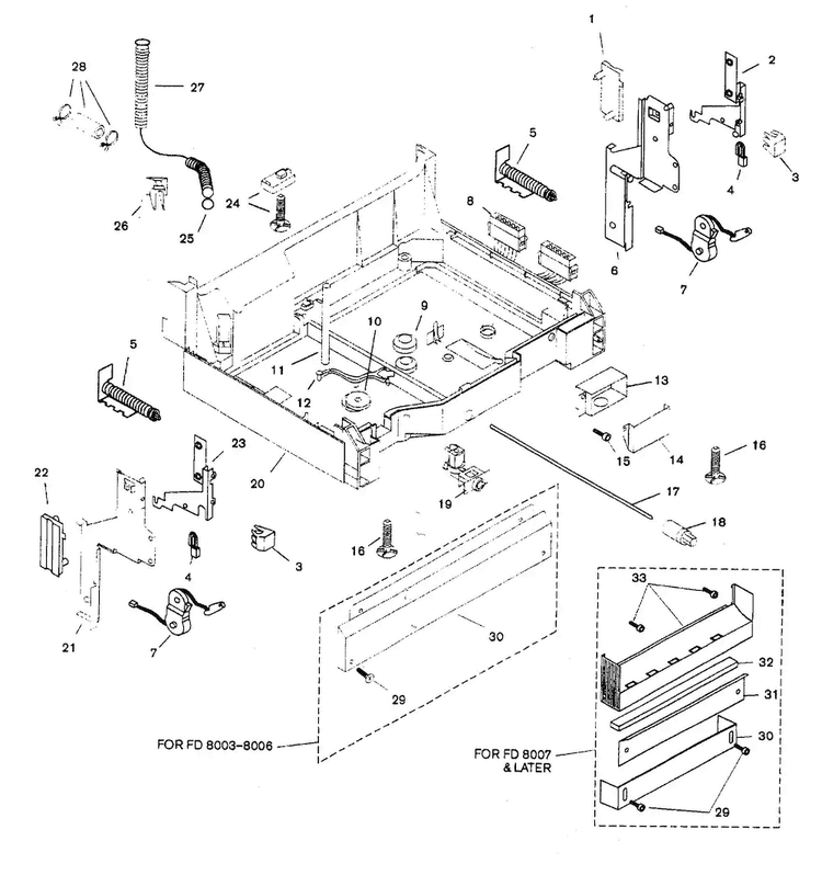 Base Diagram and Parts List for SHU6805UC 12 Bosch Dishwasher