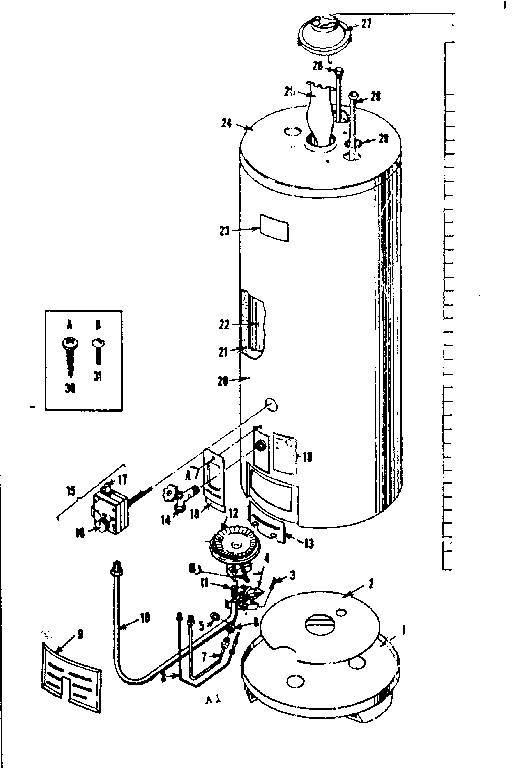 Replacement Parts Diagram and Parts List for 15333290  Kenmore Water Heater
