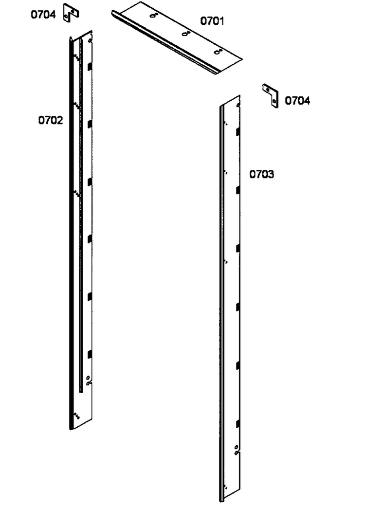 Decor Panels Diagram and Parts List for T18BD80FLE  Thermador Freezer