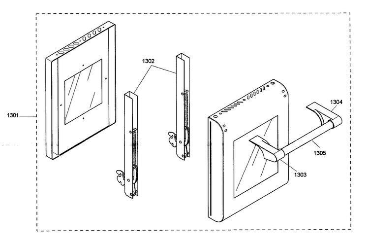 Small Oven Door Diagram and Parts List for PRG484ECG04  Thermador Range