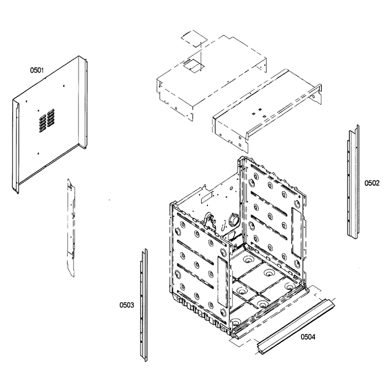 Frame Diagram and Parts List for HBN5460UC 02 Bosch Wall Oven