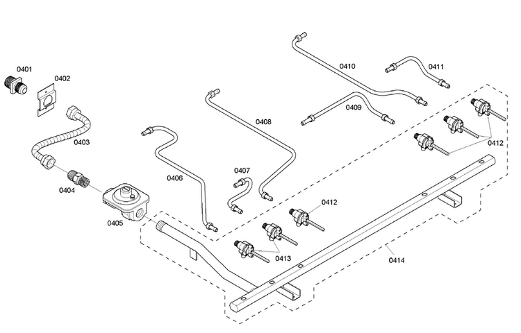 Manifold Assy Diagram and Parts List for PRD366EHC 06 Thermador Range