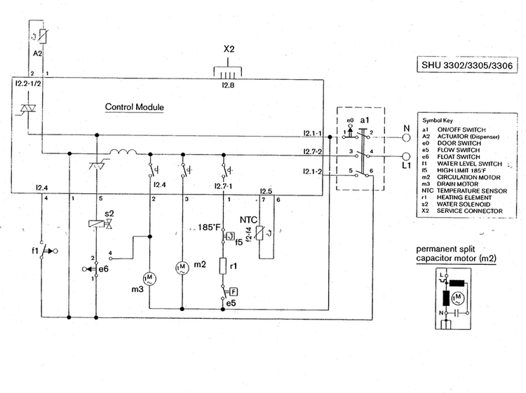 Circuit Diagram Diagram and Parts List for SHU3306UC 06 Bosch Dishwasher