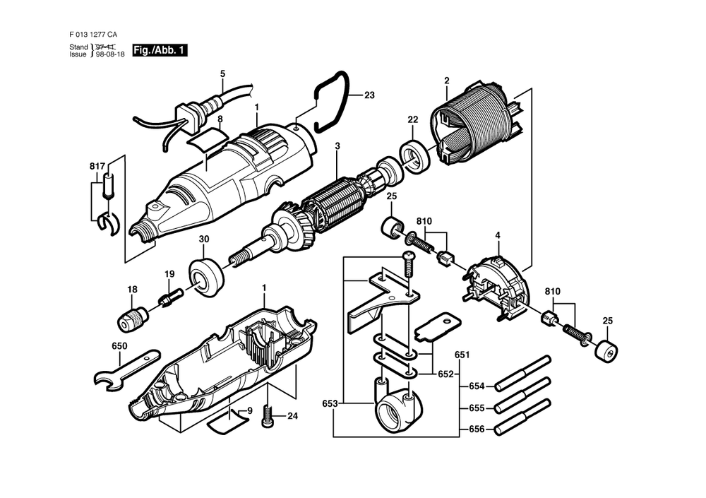 Diagram Diagram and Parts List for 277 F 013 127 7CA Bosch Multi-Tool