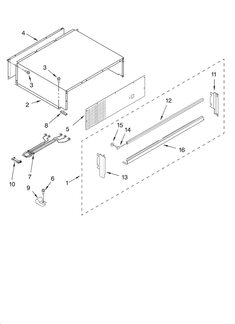 Top Grille And Unit Cover Parts Diagram and Parts List for KBUDT4270A 02 Thermador Refrigerator
