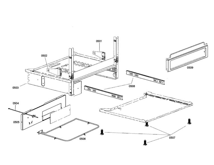 Base Diagram and Parts List for HDS7132U 01 Bosch Range