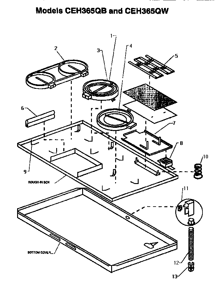 Section 4 Diagram and Parts List for CEH365QW  Thermador Cooktop