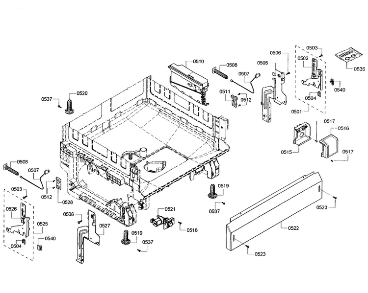 Base Assy Diagram and Parts List for SHX3AR52UC 06 Bosch Dishwasher