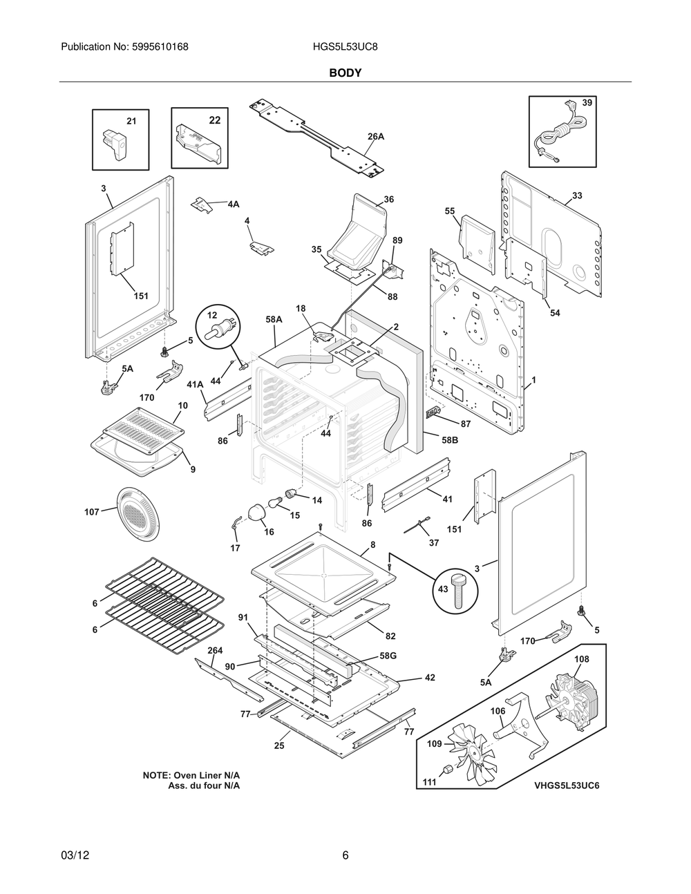 Body 1 Diagram and Parts List for HGS5L53UC8  Bosch Range