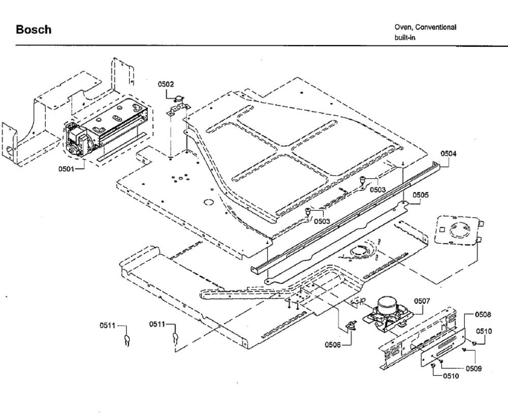 Latch Assembly Diagram and Parts List for HBLP651UC 02 Bosch Wall Oven
