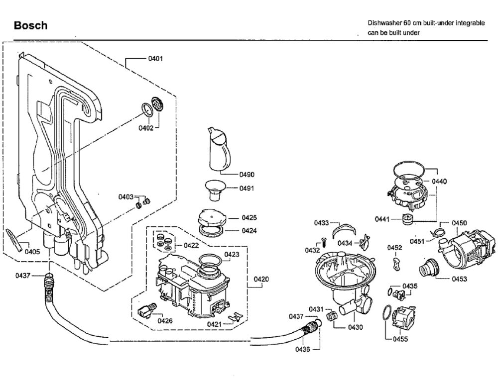 Pump Diagram and Parts List for SHX9PT75UC 70 Bosch Dishwasher