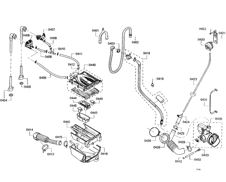 Pump/dispenser Diagram and Parts List for WFVC5400UC 23 Bosch Washer