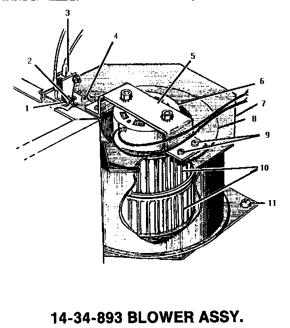 Blower Assembly Diagram and Parts List for CMT231-01  Thermador Microwave