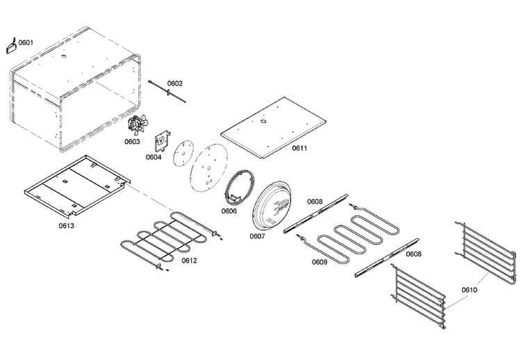 Oven Assy Diagram and Parts List for PRD366EHC 03 Thermador Range