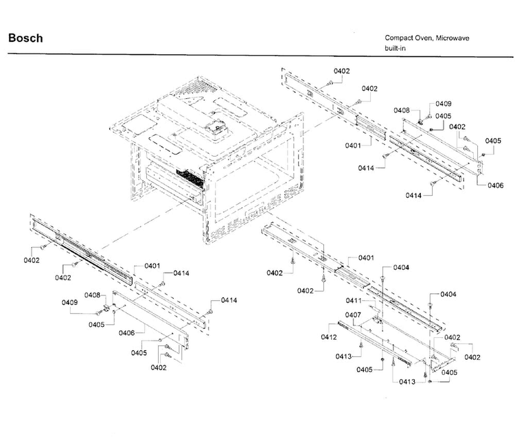 Cavity Parts Diagram and Parts List for HMD8053UC 01 Bosch Microwave