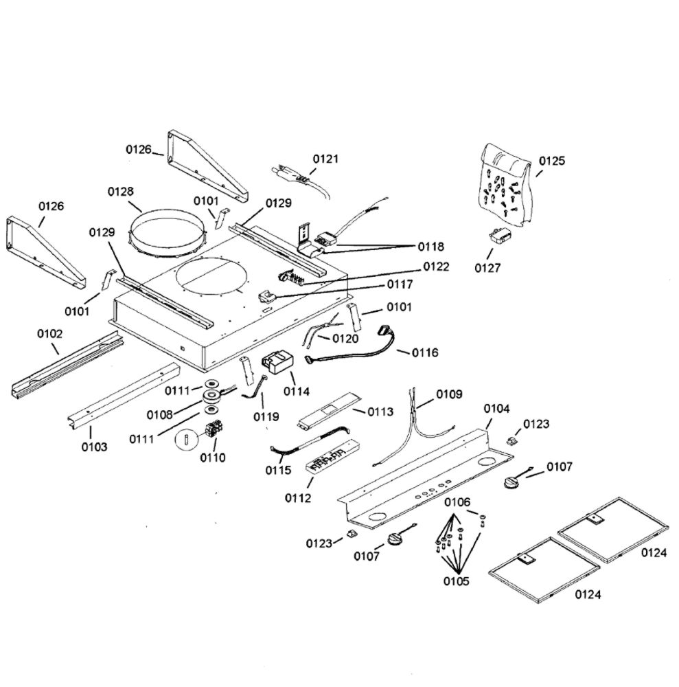 Range Hood Diagram and Parts List for VCI230DS 01 Thermador Bath & Ventilation Fan
