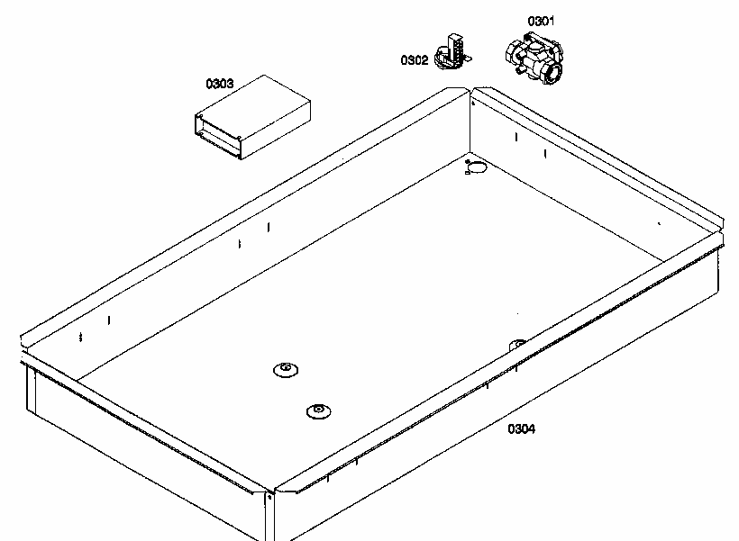 Cabinet Parts Diagram and Parts List for NGP942UC 01 Bosch Cooktop