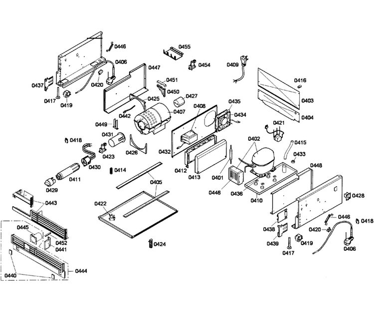 Compressor Diagram and Parts List for T24IF70NSP 20 Thermador Freezer