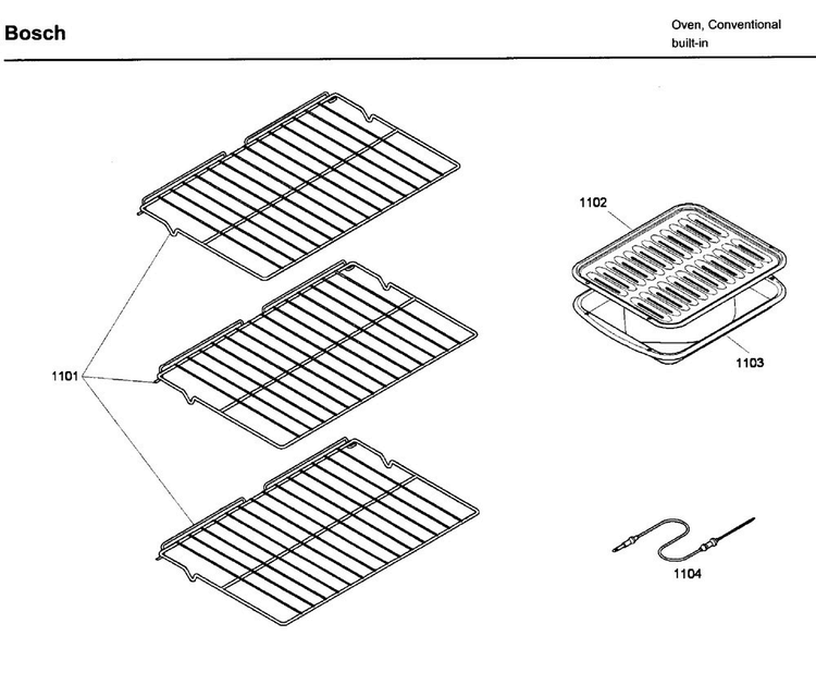 Rack Diagram and Parts List for HBL5720UC 01 Bosch Microwave
