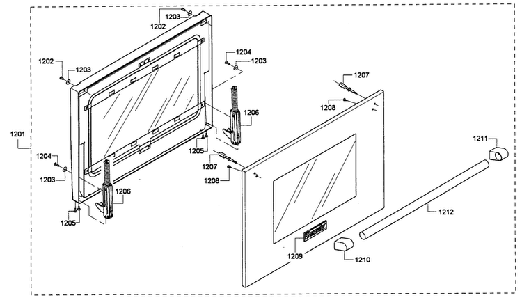 Large Door Diagram and Parts List for PRD486GDHU 01 Thermador Range