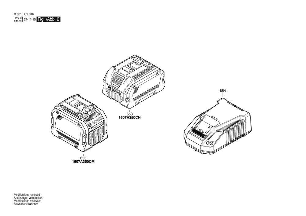Section 2 Diagram and Parts List for 3601FC9016  Bosch Circular Saw