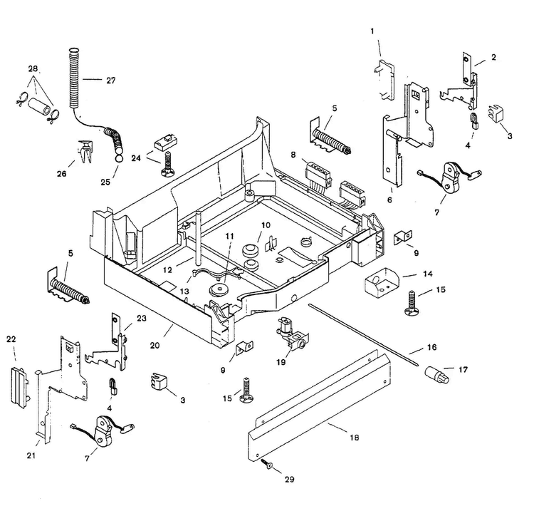 Base Diagram and Parts List for SHU3307UC 12 Bosch Dishwasher
