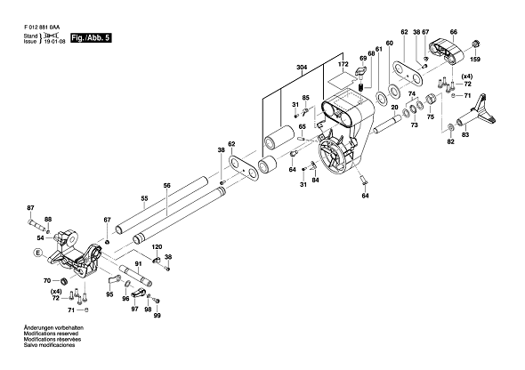 Bosch Spt88 (F0128810aa) 5 Diagram and Parts List for SPT88 F0128810AA Bosch Miter Saw