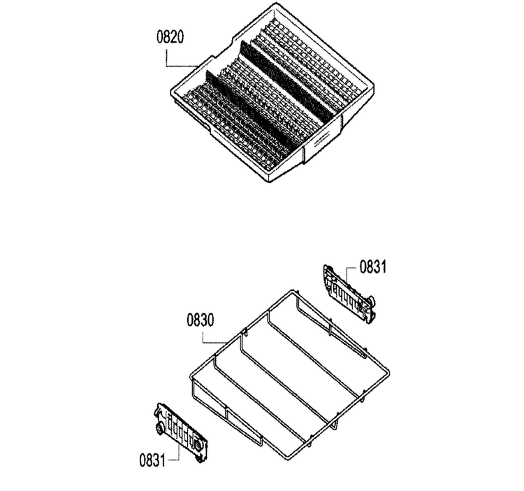 Rack 2 Diagram and Parts List for SGX68U55UC A5 Bosch Dishwasher