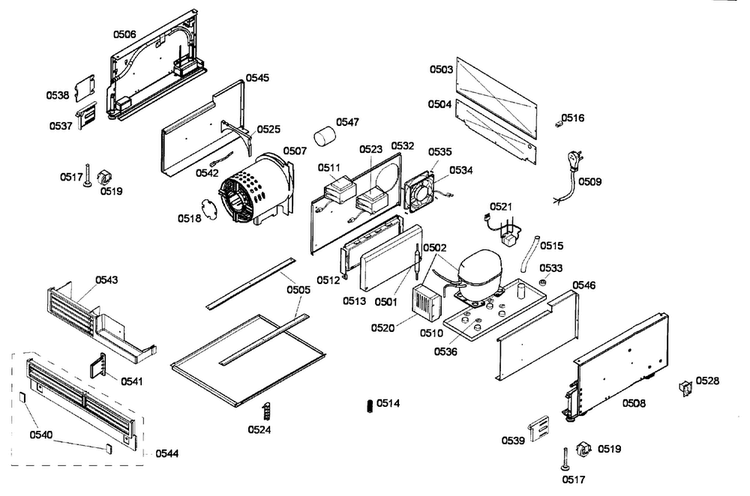 Compressor Diagram and Parts List for T24IR70NSP 35 Thermador Refrigerator