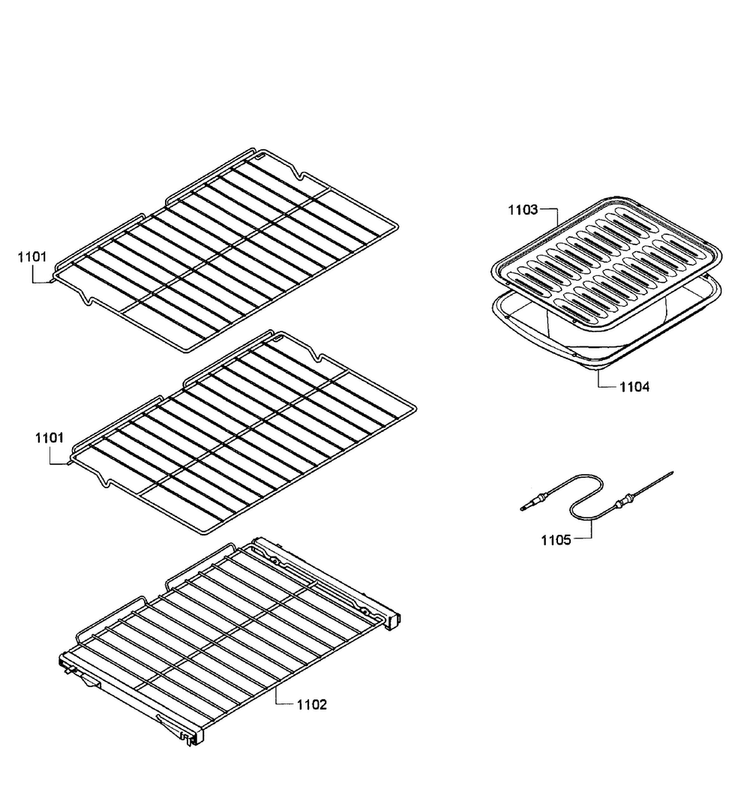 Oven Shelfs Diagram and Parts List for HBL8750UC 11 Bosch Microwave Oven Combo