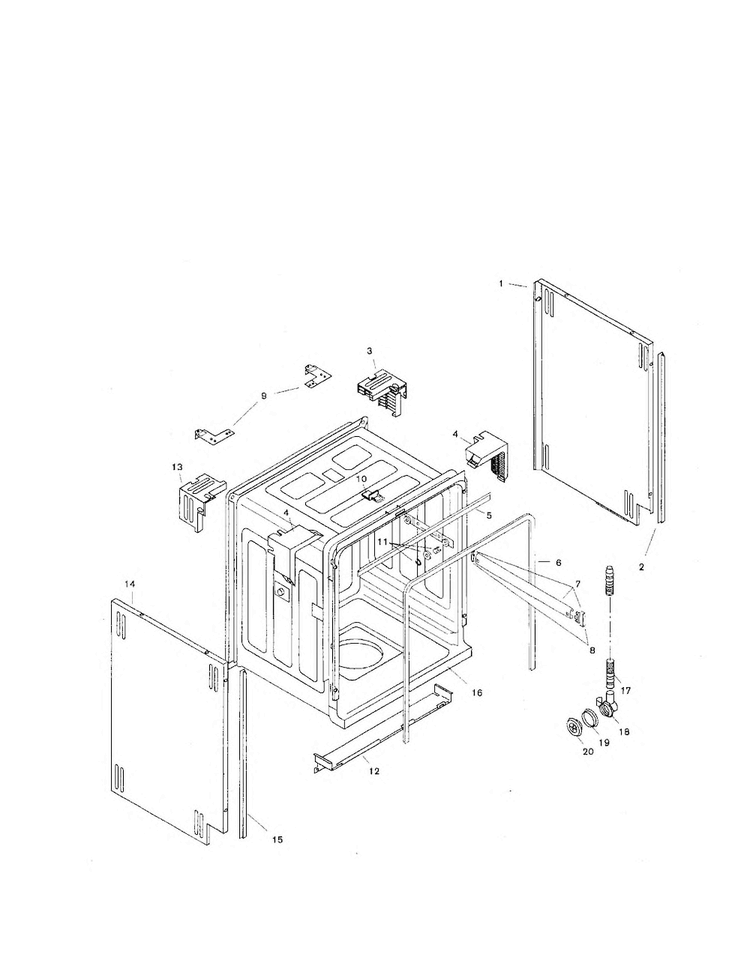 Tank Assembly Diagram and Parts List for SHU3305UC 12 Bosch Dishwasher